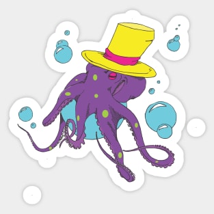 Upper Class Octopus Sticker